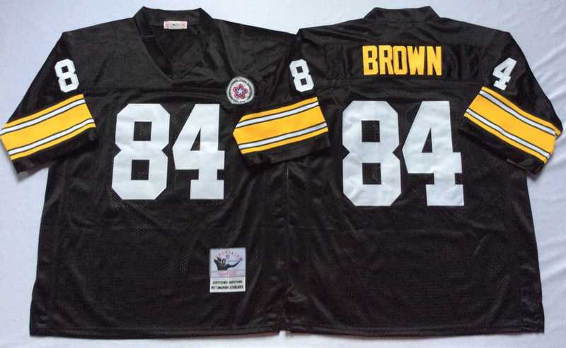 Steelers 84 Antonio Brown Black M&N Throwback Jersey->nfl m&n throwback->NFL Jersey